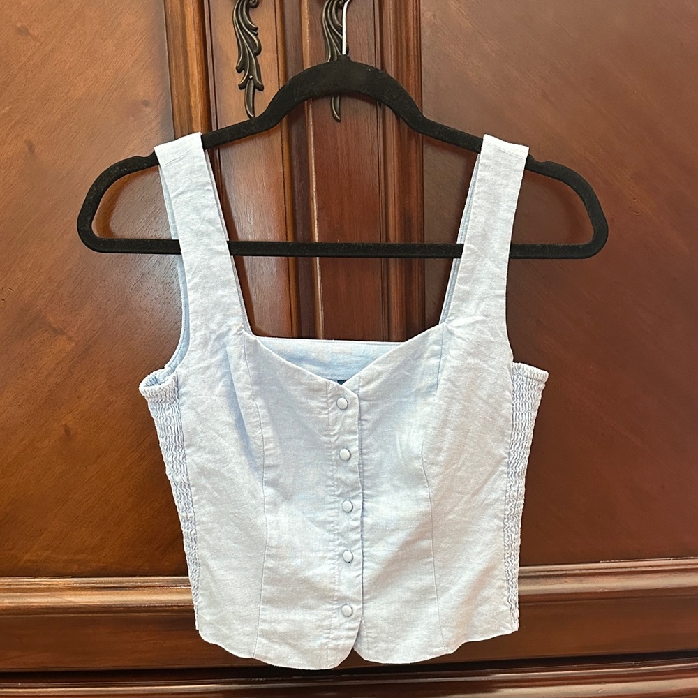 Old Navy Button-Front Linen-Blend Vest